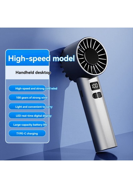 Yüksek Hızlı El Tipi Vantilatör 100 Hızlı Mini USB Şarjlı Taşınabilir Ev Masaüstü Küçük (Yurt Dışından) indirimleri