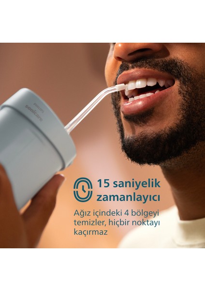 Sonicare Ağız Duşu HX3333/24 - 360° Başlık + Yedek Başlık , 200 Ml, 14 Gün Şarj Süresi , Taşınılabilir indirimleri