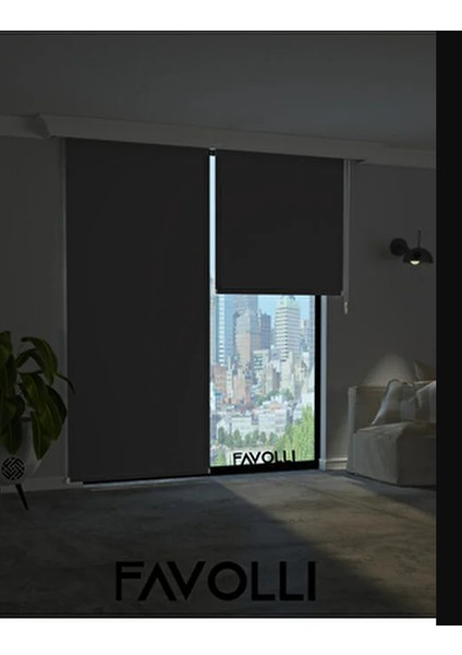 Koyu Gri Blackout Stor Perde Işık Geçirmez 120 cm x 200 cm Düz Desenli