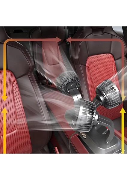 Araba Fanı Üç Kafalı USB 3 Hızlı Ayarlanabilir 360 Derece Dönüş Soğutmaya Uygun Güçlü (Yurt Dışından) indirimleri