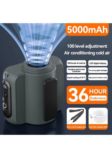 Bel Klipsi Fan Taşınabilir Mini Askılı Boyun Şarj Edilebilir 100 Hız Şantiyeler, Ev Dış Mekan Aktiviteleri Için (Yurt Dışından) fiyatları