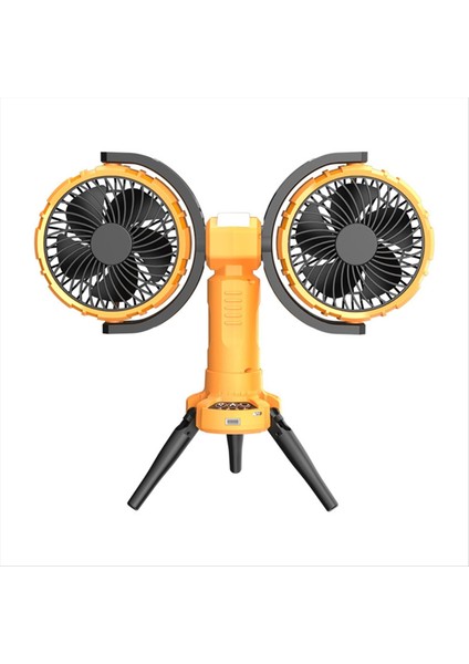 8000MAH Kamp Fanı Açık Hava Şarj Edilebilir Soğutma Otomatik Döndürme Taşınabilir LED Işık Şarjlı (Yurt Dışından)