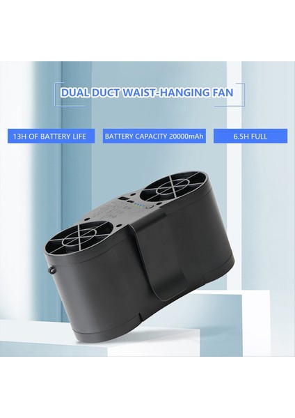 Taşınabilir Bel Vantilatörü Acil Durum Mobil Güç 20000MAH Elektrikli Soğutucu Hava Akışı /çiftlik/seyahat/balıkçılık Için (Yurt Dışından) modelleri
