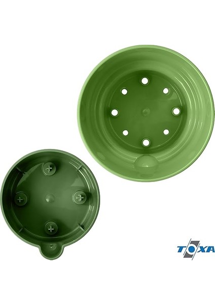 Dora Saksı Tabaklı Çiçek Kaktüs Saksısı Parlak Plastik Saksı (Yeşil, 2 Litre) indirimleri