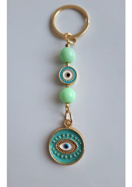 Hediyelik Yeşil Boncuklu Anahtarlık 10 cm