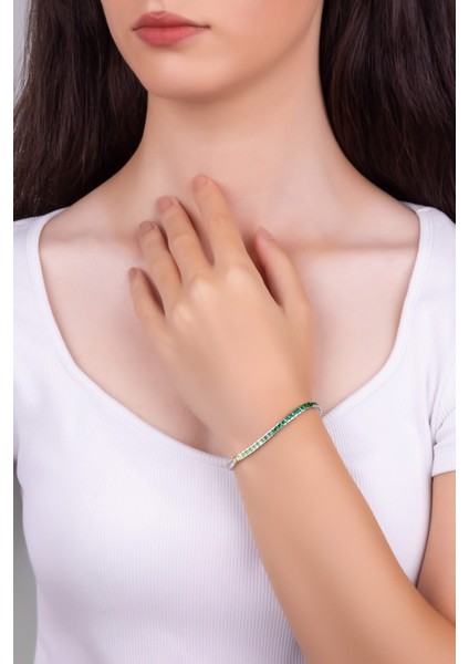 Arianna 18 Ayar Beyaz Altın Kaplama Gümüş Su Yolu Bileklik fırsatları