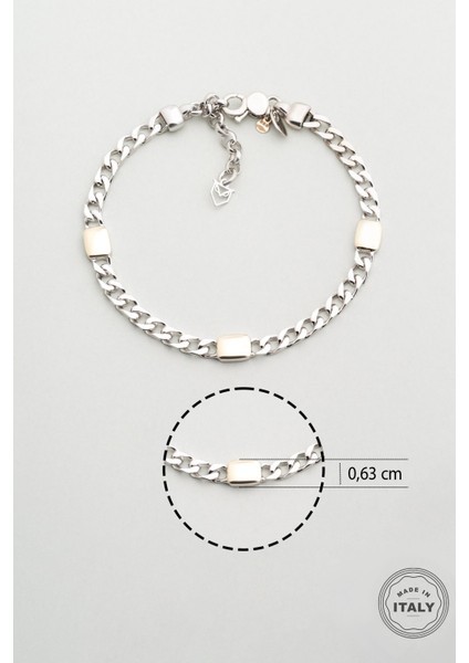 Italyan Atlas 9 Ayar Sarı Altın 23 cm Gümüş Erkek Bileklik modelleri