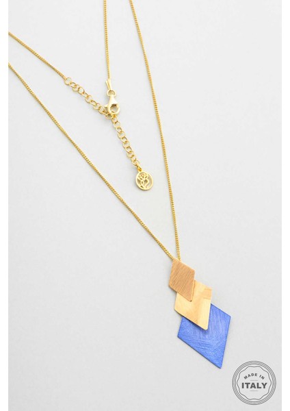 Sahra Gecesi 18 Ayar Sarı Altın Kaplama 46 cm Gümüş Tasarım Kolye