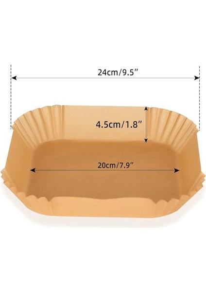 Fryer Pişirme Kağıdı, Hava Fritözü Kağıdı, Fırın Pişirme Kağıdı, Xl ve Xxl Uygun, Tarım Bakanlığı Onaylı, Kare Tabak, Koruma Tabağı ile Birlikte, 20X20+4,5 Cm, 100 Adet fırsatları