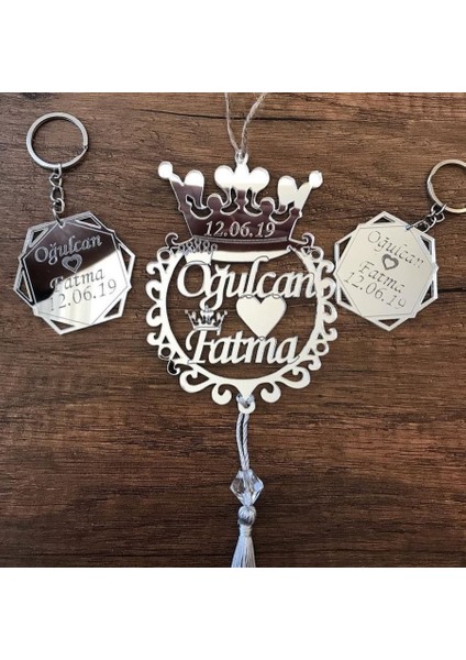 Kişiye Özel /2 Anahtarlıklı / Dikiz Aynası Süsü