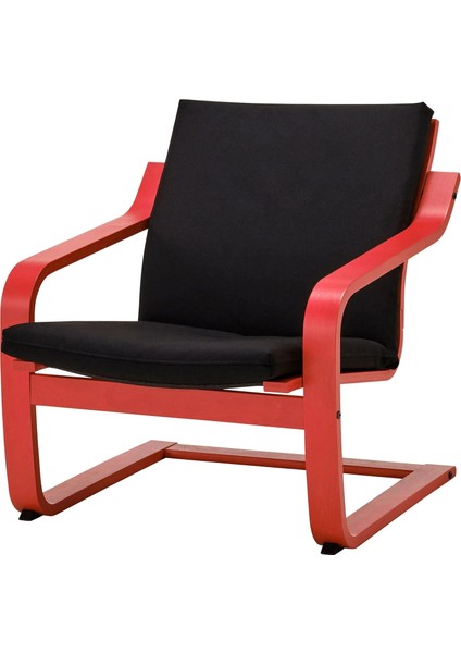 Poang Sallanan Koltuk Kırmızı Vissle Siyah Alçak Arkalıklı