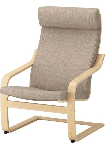 Poang Sallanan Koltuk Hillared Bej Huş Yüksek Arkalıklı