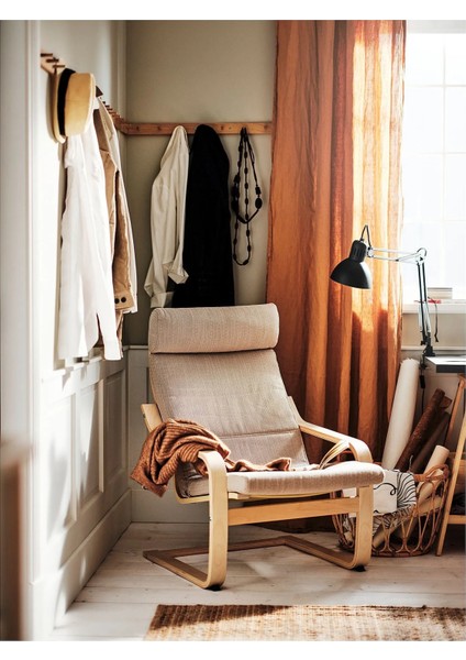 Poang Sallanan Koltuk Hillared Bej Huş Yüksek Arkalıklı modelleri