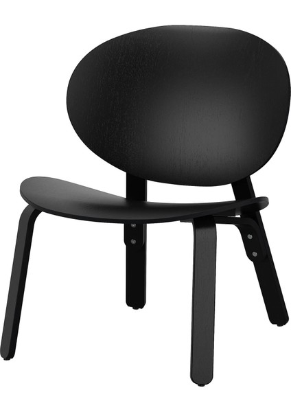 Fröset Ahşap Koltuk Siyah Vernikli Meşe Kaplama