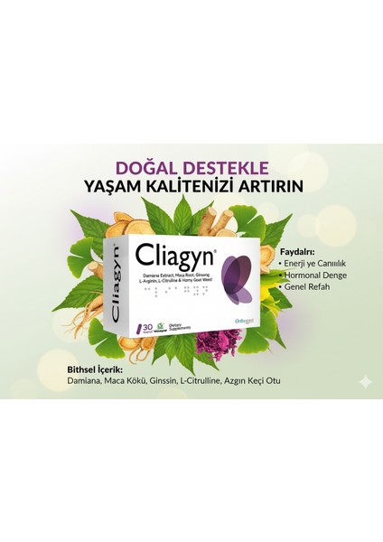 Cliagyn Kadın Cinsel istek arttırıcı cinsel Haz Orgazm Arttırıcı Multivitamin Takviye 30 kapsül performans İle Yüksek Enerji indirimleri
