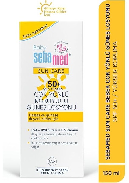 Baby Spf 50+ Uva - Uvb Filtresi ve E Vitamini Etkili Çok Yönlü Koruyucu Çocuk Güneş Losyonu 150 ml fiyatları