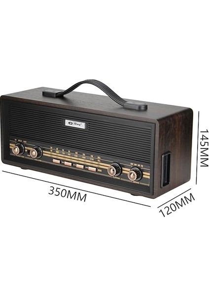 Midi Boy Retro Radyo Bluetooth Destekli Taşınabilir Radyo - Fm/am/sw Frekans, Usb/tf Kart Girişli, 2X8W Hoparlör, Şarjlı ve Kablolu Kullanım 35CM x 14CM PX-630BT (PX-630BT - Siyah) modelleri