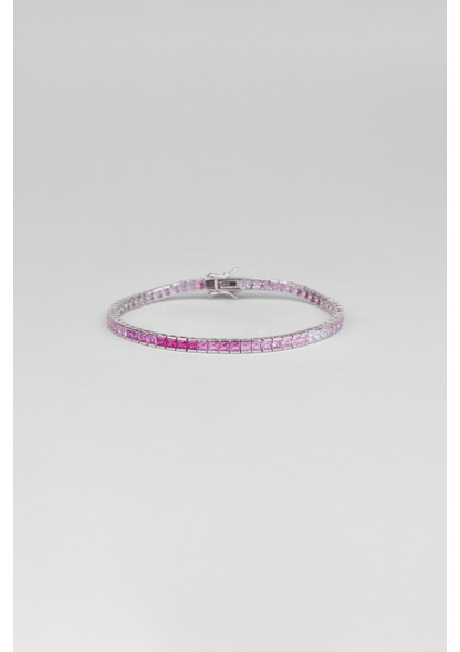 Anastasia 18 Ayar Beyaz Altın Kaplama Gümüş Su Yolu Bileklik