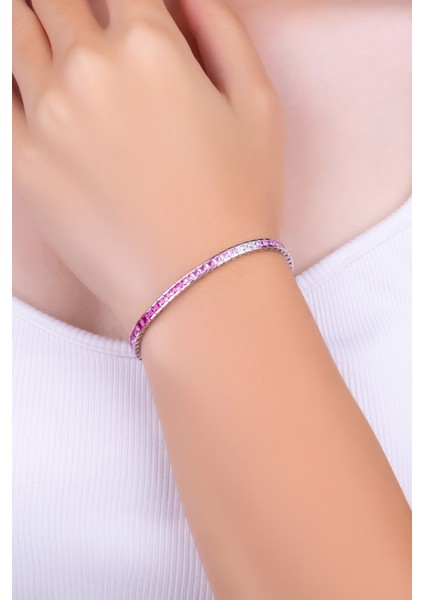 Anastasia 18 Ayar Beyaz Altın Kaplama Gümüş Su Yolu Bileklik fiyatları