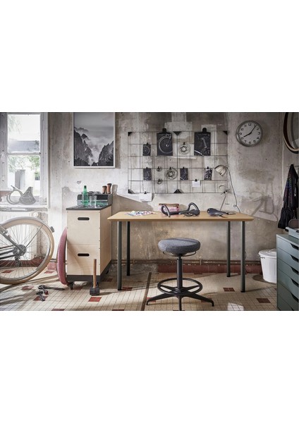 Anfallare / Adıls Çalışma Masası Bambu Gri 140 x 65 cm