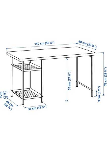 Lagkapten / Spand Çalışma Masası Venge Siyah 140 x 60 cm fiyatları