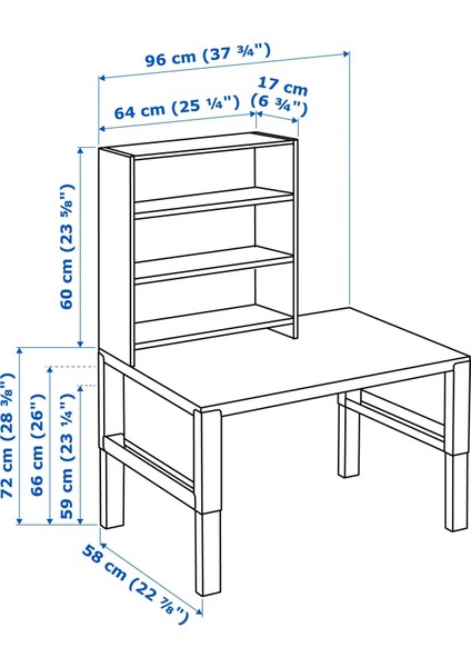Pahl Çocuk Çalışma Masası Beyaz 96 x 58 cm Kitaplıklı fiyatları