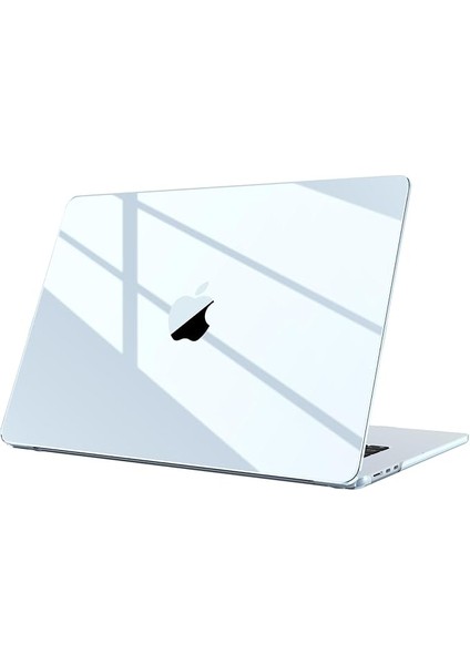 MacBook Air 15 Inç M4 M3 M2 A3241 A3114 A2941 (2025-2023) ile Uyumlu, Ultra Ince Sert Kapaklı Koruyucu Kılıf Snap Case MacBook Air 15" Retina ile Uyumlu, Gök Mavisi