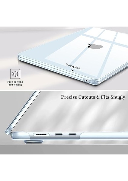 MacBook Air 15 Inç M4 M3 M2 A3241 A3114 A2941 (2025-2023) ile Uyumlu, Ultra Ince Sert Kapaklı Koruyucu Kılıf Snap Case MacBook Air 15" Retina ile Uyumlu, Gök Mavisi indirimleri