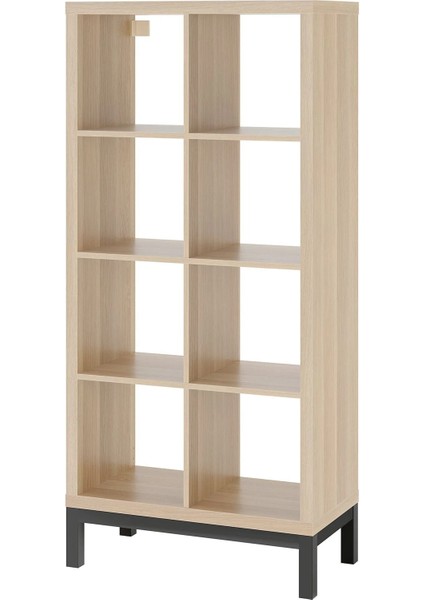 Kallax Açık Raf Ünitesi Ağartılmış Meşe Görünümlü Siyah 77 x 164 cm