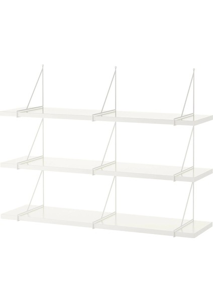 Bergshult / Pershult Duvar Rafı Kombinasyonu Beyaz Beyaz 120 x 30 cm