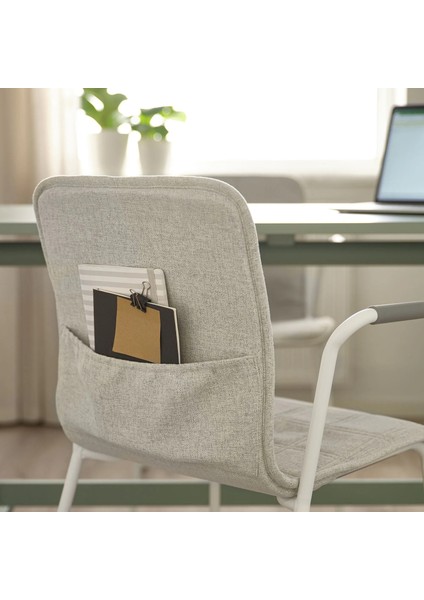 Laktare Çalışma Sandalyesi Bej Beyaz