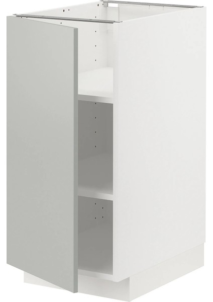 Metod Kapaklı Alt Dolap Havstorp Açık Gri Koyu Gri 40 x 60 cm 1 Kapaklı ve 2 Raflı