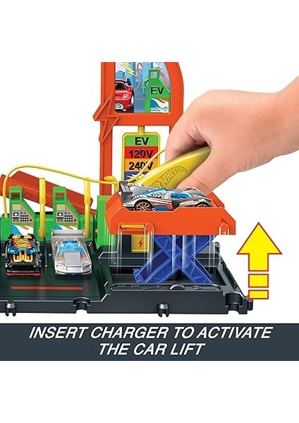 Wheels Elektrikli Araç Şarj Istasyonu Oyun Seti Hot Wheels Elektrikli Araç Şarj Istasyonu ve 1:64 Ölçekli Oyuncak Araba HTN79 indirimleri