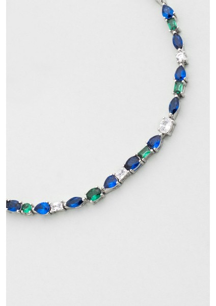 Mavi Yakamoz 18 Ayar Beyaz Altın Kaplama Ayarlanabilir Gümüş Bileklik indirimleri