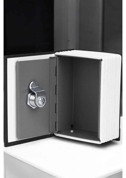 Gizli Kasa Kitap Görünümlü Anahtarlı Çelik Mini Kasa