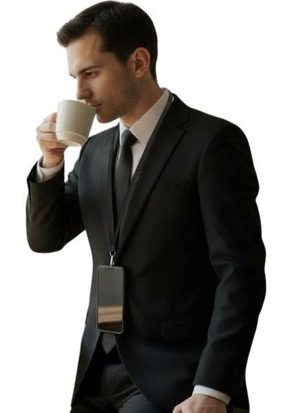 SİYAH PARACORD TELEFON BOYUN ASKISI TÜM KILIFLARA UYUMLU