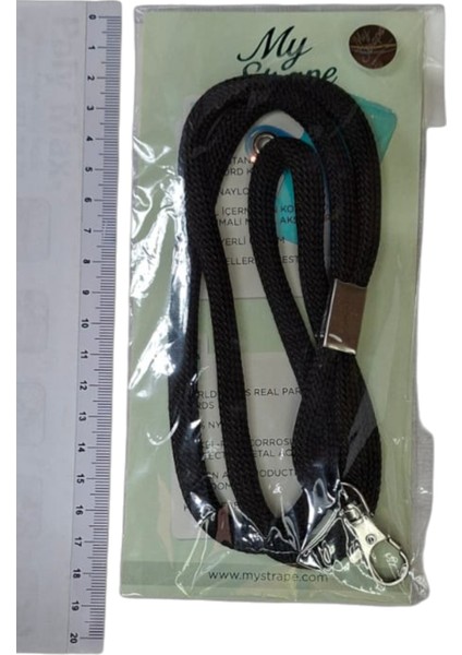 SİYAH PARACORD TELEFON BOYUN ASKISI TÜM KILIFLARA UYUMLU