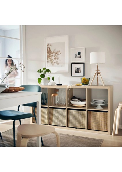 Kallax Açık Raf Ünitesi Ağartılmış Meşe Görünümlü 77 x 147 cm