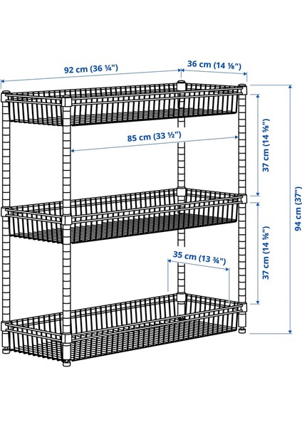 Omar Raf Ünitesi Gri 92 x 36 x 94 cm fiyatları