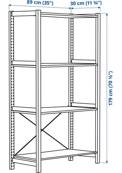 Ivar Raf Ünitesi Çam 89 x 30 x 179 cm fiyatları