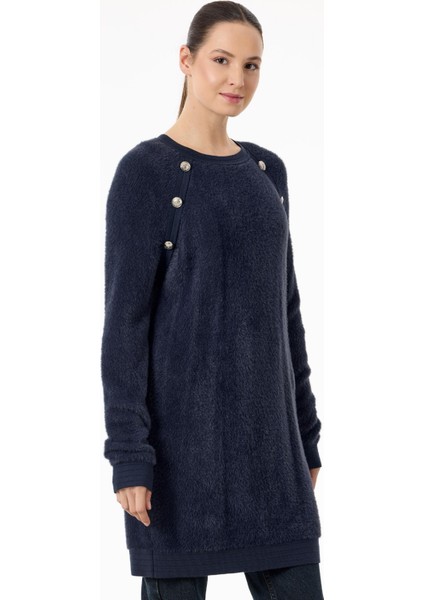 21586 Reglan Kollu Düğme Detaylı Mink Tunik modelleri