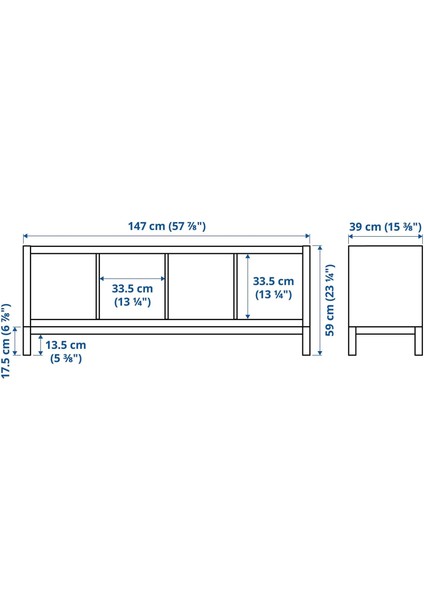 Kallax Açık Raf Ünitesi Beyaz Siyah 147 x 59 cm fiyatları