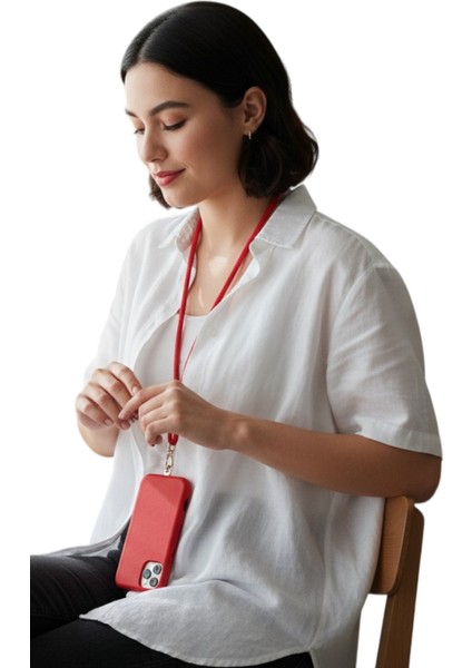 KIRMIZI PARACORD TELEFON BOYUN ASKISI TÜM KILIFLARA UYUMLU modelleri