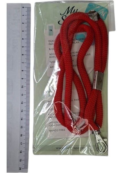 KIRMIZI PARACORD TELEFON BOYUN ASKISI TÜM KILIFLARA UYUMLU