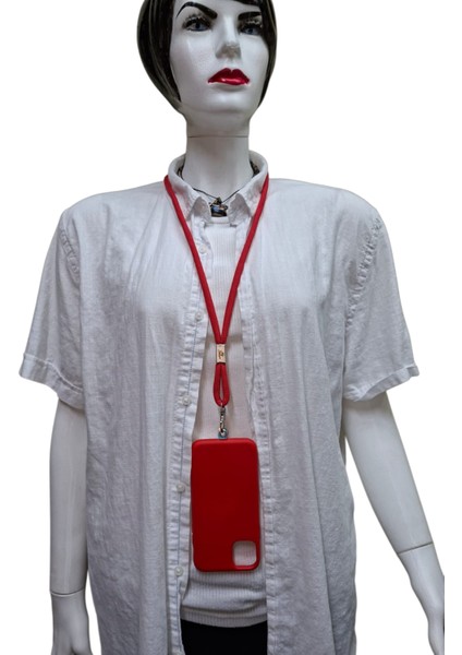 KIRMIZI PARACORD TELEFON BOYUN ASKISI TÜM KILIFLARA UYUMLU