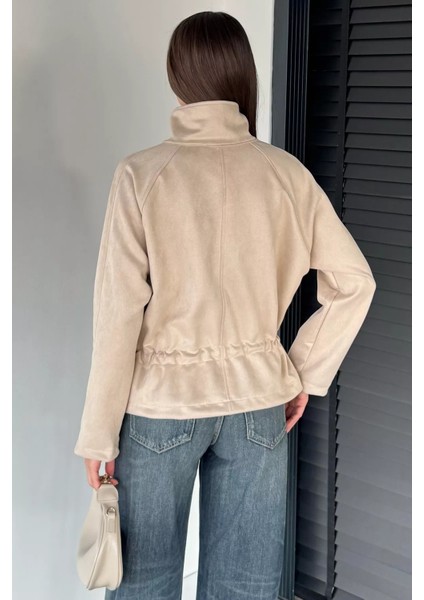 Kadın Bel Lastikli Süet Ceket P-00018946 fırsatları