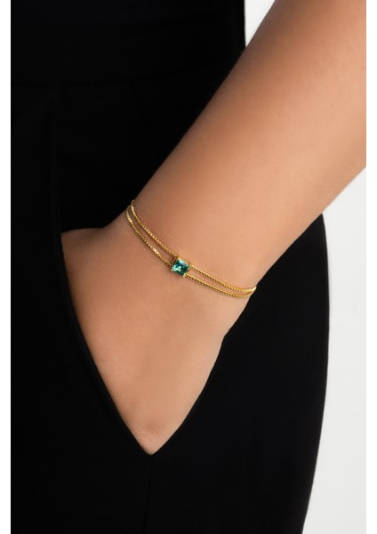 Ocean Eyes 18 Ayar Sarı Altın Kaplama Ayarlanabilir Gümüş Bileklik fiyatları