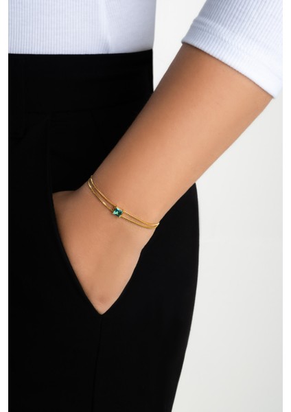 Ocean Eyes 18 Ayar Sarı Altın Kaplama Ayarlanabilir Gümüş Bileklik fırsatları