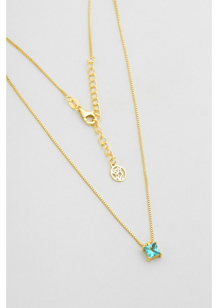 Mira 18 Ayar Sarı Altın Kaplama 43 cm Gümüş Kolye