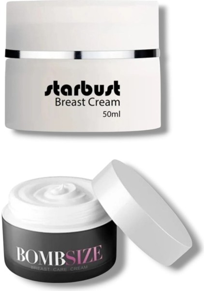 Starbust Breast Krem 50 ml + Bombsize Breast Cream 50 ml Göğüs Büyütücü Dikleştirici Sıkılaştırıcı 2'li Set
